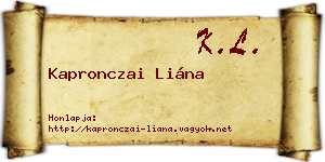 Kapronczai Liána névjegykártya